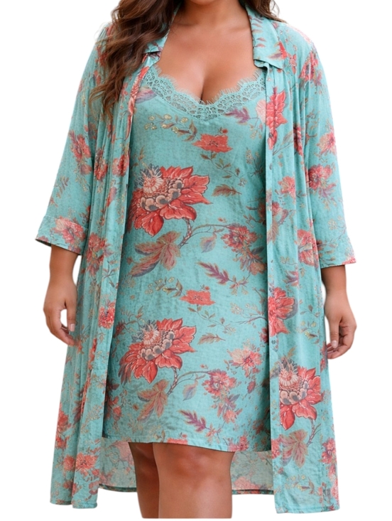 Soft Surroundings Dresses & Skirts - Soft Surroundings Blair Dress Maxi 2- piece Slip Duster Vacation Cruise